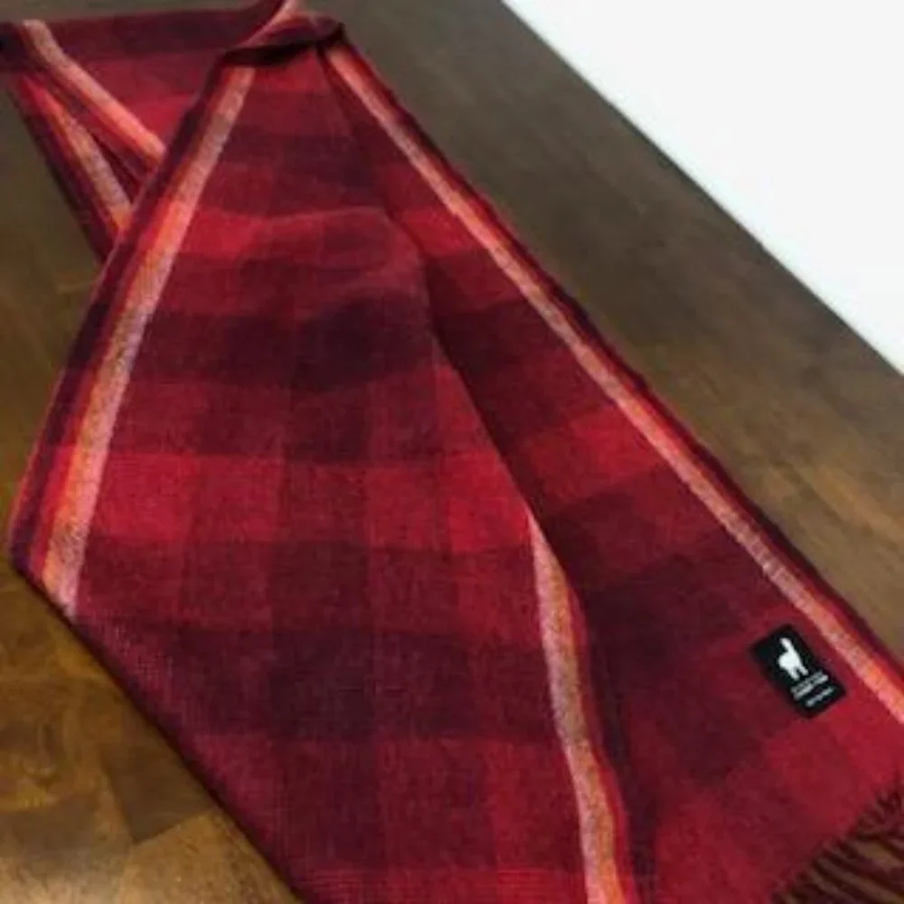 Australian Fine Alpaca Connection Plaid Wrap Scarf.